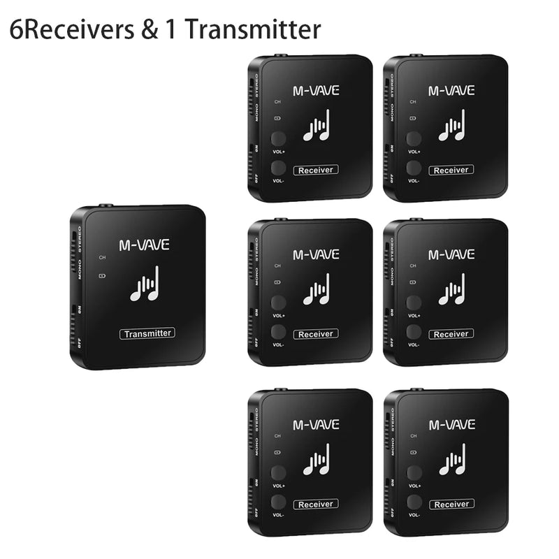 M-vave WP-10 2.4G Wireless Earphone Monitor with Volume Button Rechargeable Transmitter Receiver Support Stereo Mono Cuvave