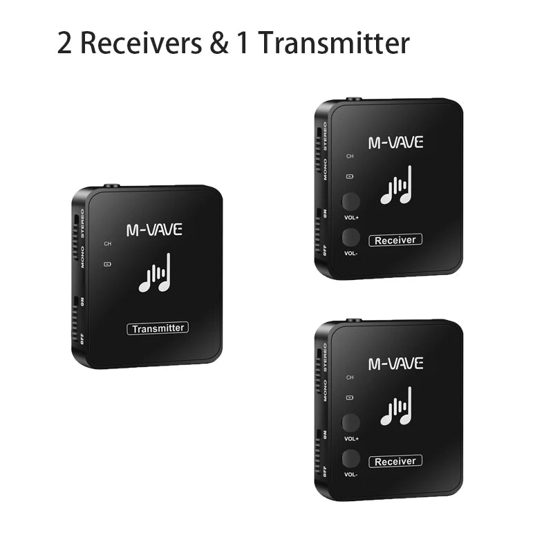 M-vave WP-10 2.4G Wireless Earphone Monitor with Volume Button Rechargeable Transmitter Receiver Support Stereo Mono Cuvave