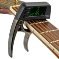 TCapo20 Multifunctional Aluminum Alloy 2-in-1 Guitar Capo Tuner with LCD Screen for Normal Acoustic Folk Electric Guitar Chromat